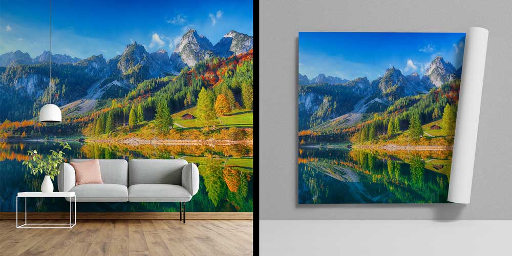 Sonbahar Dağ ve Göl Manzaralı Avrupa Duvar Kağıdı 13010