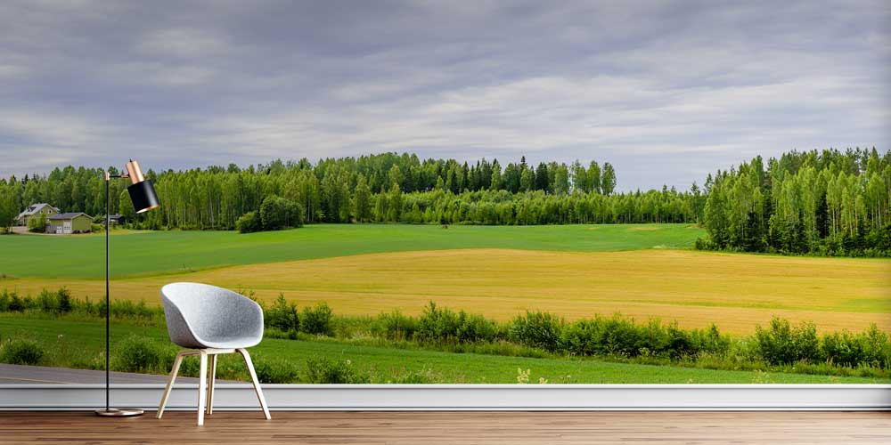 Yeşil Ova Kırsal Doğa Manzaralı Duvar Kağıdı 12998