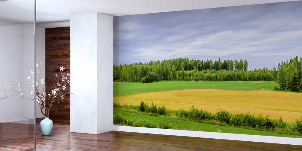 Yeşil Ova Kırsal Doğa Manzaralı Duvar Kağıdı 12998