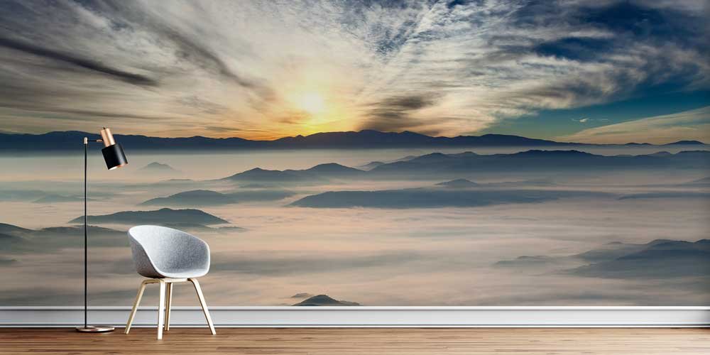 interior-wallpaper-design-12934-00 Sisli Dağ Manzarası Duvar Kağıdı 12934