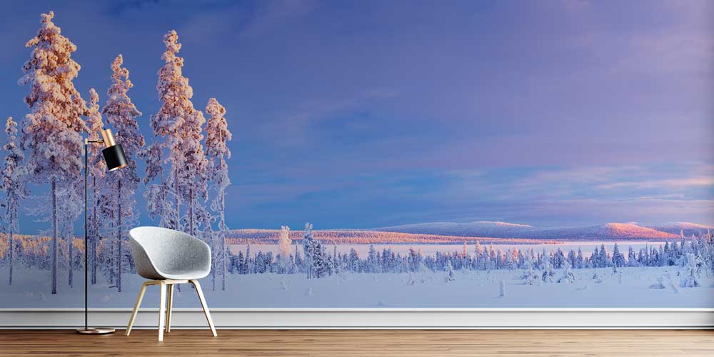 interior-wallpaper-design-12951-00 Karlı Orman Duvar Kağıdı 12951