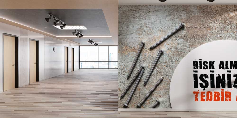 is-guvenlig-duvar-levhasi-12737-03 Risk Almayın İşinizde Tedbir Alın İş Güvenliği Duvar Kağıdı 12737