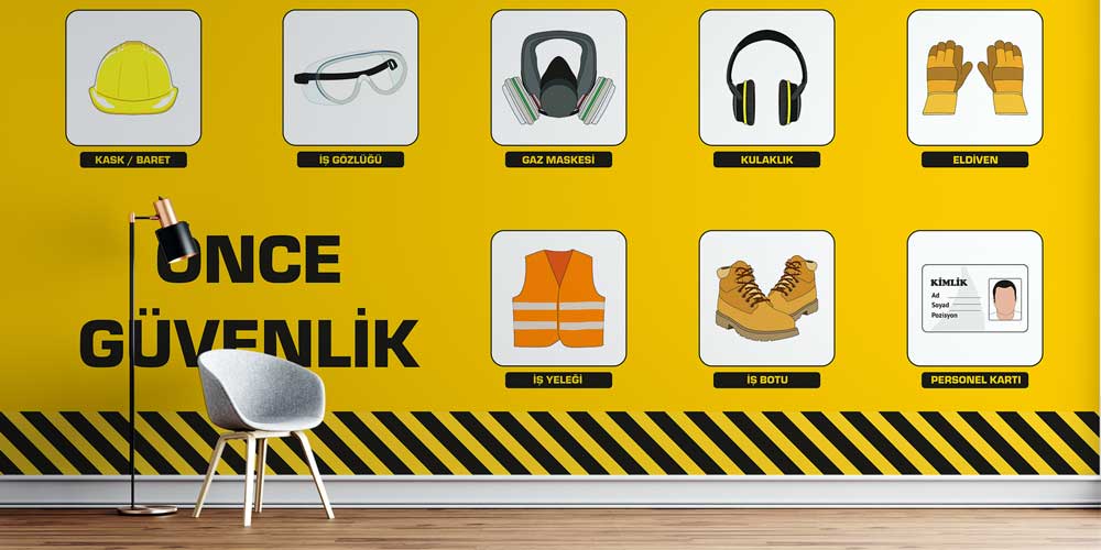 is-guvenligi-duvar-dekoru-12718-00 Önce Güvenlik İş Güvenliği Duvar Kağıdı 12718