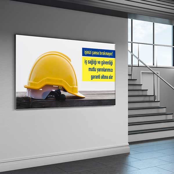 İş Sağlığı ve Güvenliği Mesajlı Duvar Tablosu Kanvas – 12754