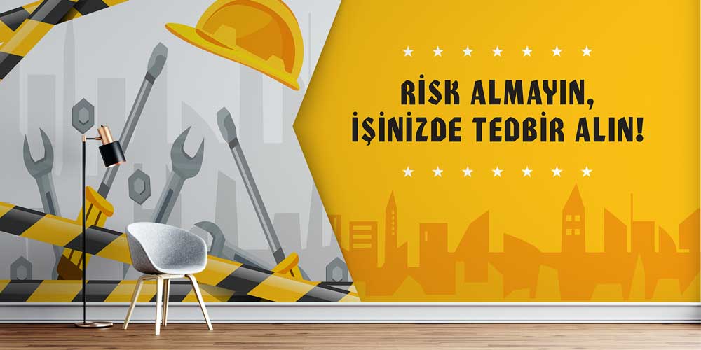 is-guvenligi-duvar-isaretleri-12721-00 Risk Almayın İşinizde Tedbir Alın İş Güvenliği Duvar Kağıdı 12721