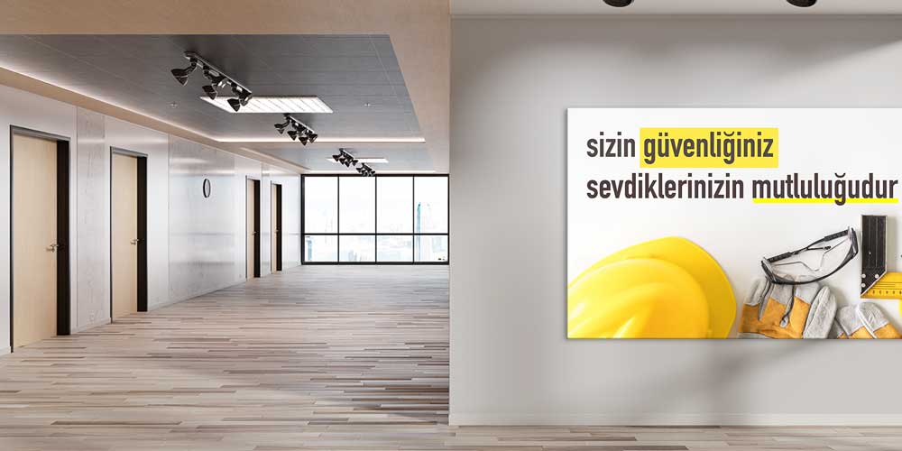 is-guvenligi-duvar-panosu-12706-03 İş Güvenliği Uyarı Panosu - Önce Güvenlik Dekoratif Duvar Baskısı – 12706