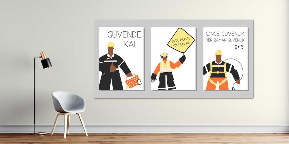 is-guvenligi-duvar-panosu-12712-01 İş Güvenliği Duvar Panosu - Güvende Kal Mesajlı – 12712