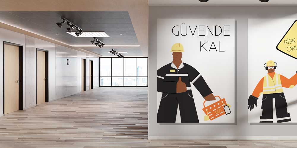 is-guvenligi-duvar-panosu-12736-03 Güvende Kal Risk Alma Önlem Al İş Güvenliği Duvar Kağıdı 12736