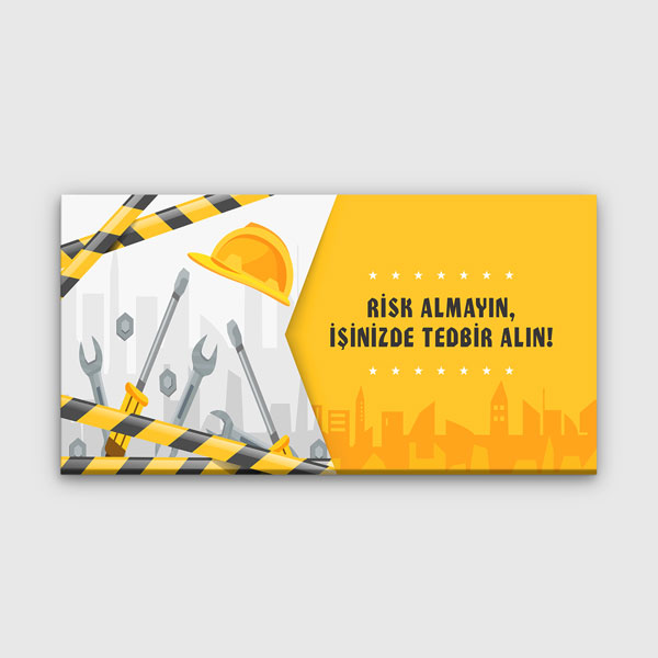 is-guvenligi-duvar-panosu-12747-0 İş Güvenliği Öncelikli Duvar Panosu - Önce Güvenlik Kanvas Tablo – 12747
