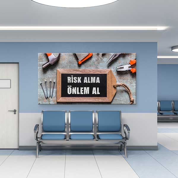 is-guvenligi-duvar-panosu-12768-02 Risk Alma Önlem Al İş Güvenliği Duvar Tablosu – 12768