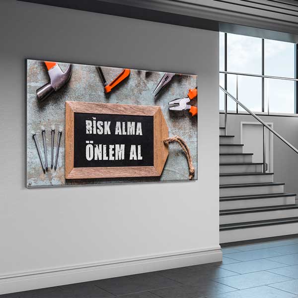 is-guvenligi-duvar-panosu-12768-03 Risk Alma Önlem Al İş Güvenliği Duvar Tablosu – 12768