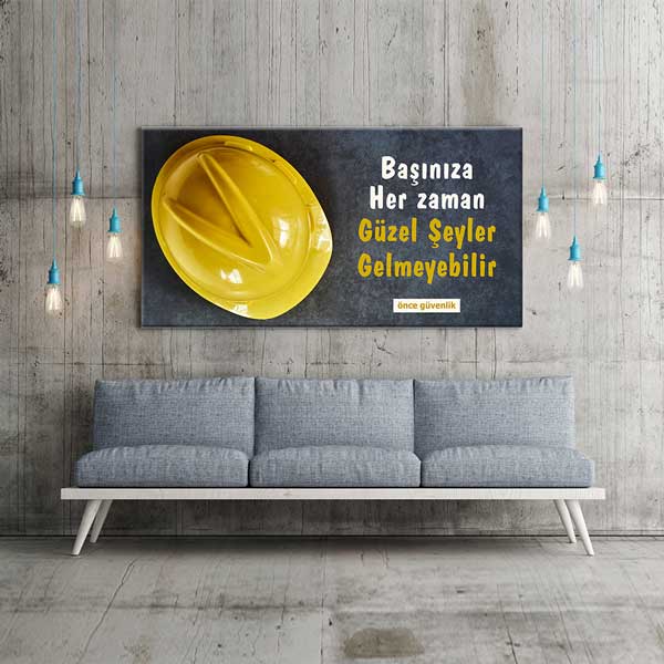 İş Güvenliği Önce Güvenlik Kanvas Tablo – 12748