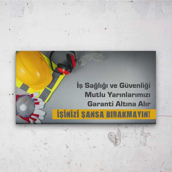 is-guvenligi-duvar-tablosu-12743-00 İş Güvenliği Temalı Duvar Tablosu - İş Sağlığı ve Güvenliği Kanvas – 12743