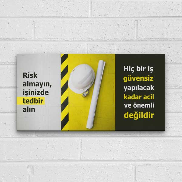 is-guvenligi-duvar-tablosu-12749-00 İş Güvenliği Tedbirli Çalışma Kanvas Tablo – 12749