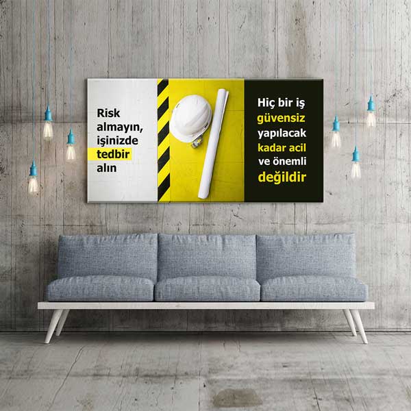 İş Güvenliği Tedbirli Çalışma Kanvas Tablo – 12749