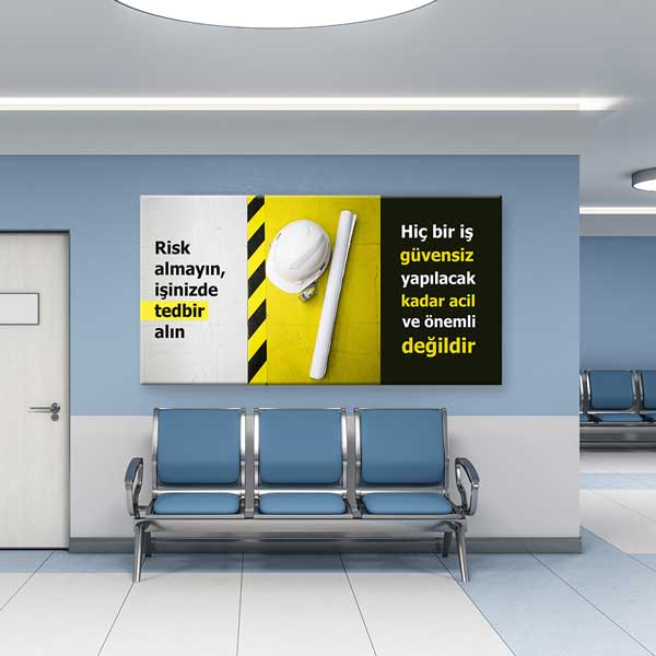İş Güvenliği Tedbirli Çalışma Kanvas Tablo – 12749