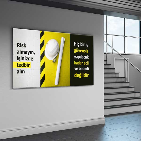 İş Güvenliği Tedbirli Çalışma Kanvas Tablo – 12749