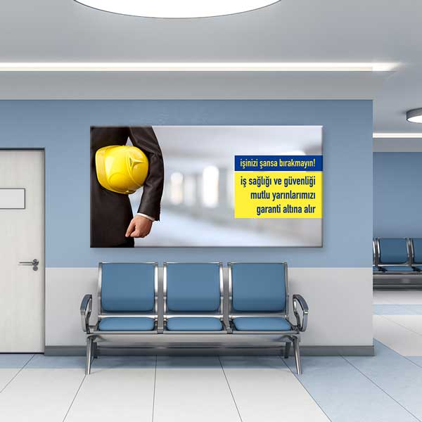 İşinizi Şansa Bırakmayın İş Güvenliği Duvar Tablosu Kanvas – 12753