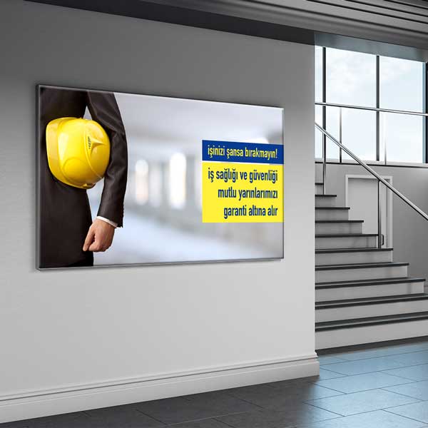 İşinizi Şansa Bırakmayın İş Güvenliği Duvar Tablosu Kanvas – 12753