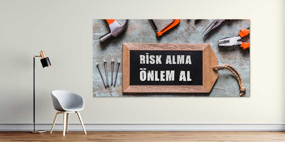 Risk Alma Önlem Al Duvar Panosu - İş Güvenliği Dekoratif Baskı – 12716