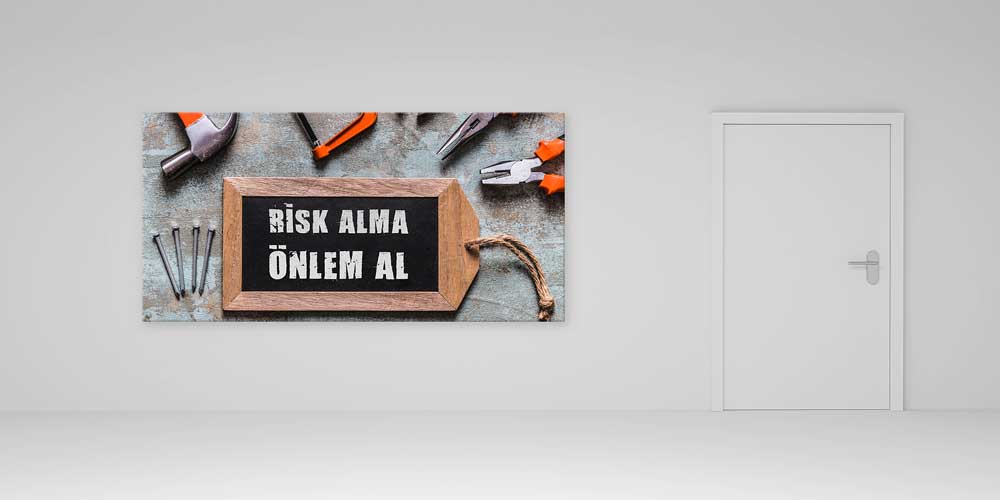 Risk Alma Önlem Al Duvar Panosu - İş Güvenliği Dekoratif Baskı – 12716