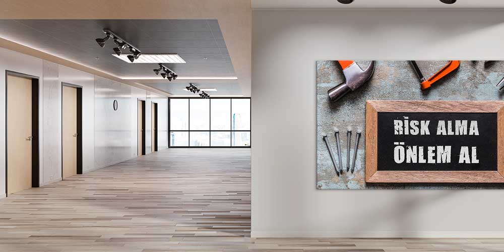 Risk Alma Önlem Al Duvar Panosu - İş Güvenliği Dekoratif Baskı – 12716