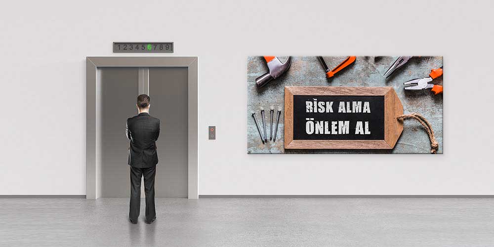 Risk Alma Önlem Al Duvar Panosu - İş Güvenliği Dekoratif Baskı – 12716