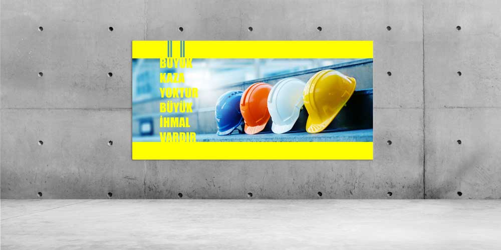 is-guvenligi-isaretleri-12710-00 İş Güvenliği Duvar Panosu - Önce Güvenlik Uyarı Dekoru – 12710