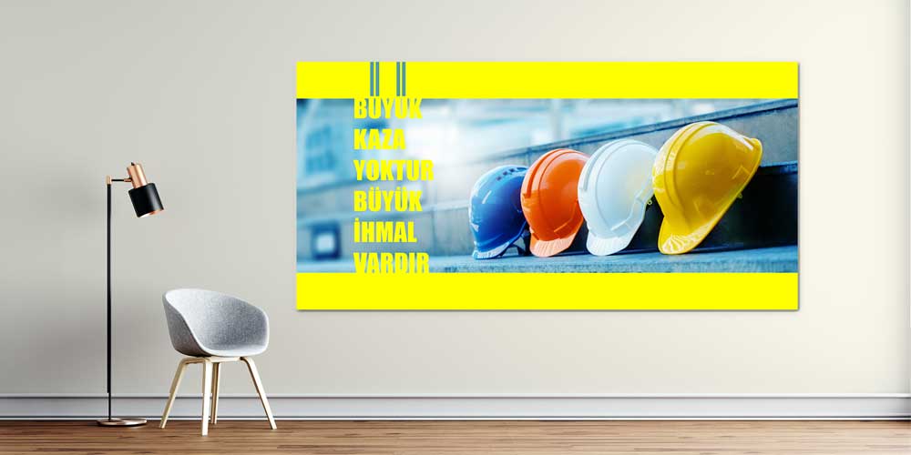 İş Güvenliği Duvar Panosu - Önce Güvenlik Uyarı Dekoru – 12710