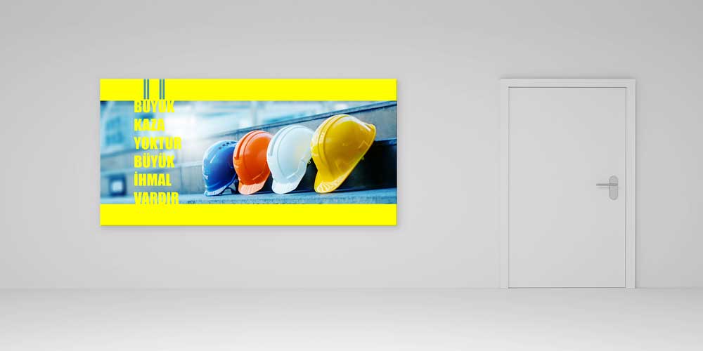 İş Güvenliği Duvar Panosu - Önce Güvenlik Uyarı Dekoru – 12710