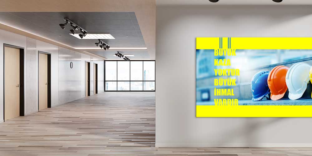 İş Güvenliği Duvar Panosu - Önce Güvenlik Uyarı Dekoru – 12710