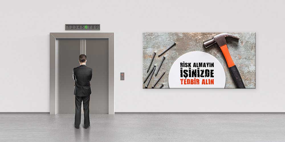 İş Güvenliği Duvar Levhası - Risk Almayın Tedbir Alın – 12713