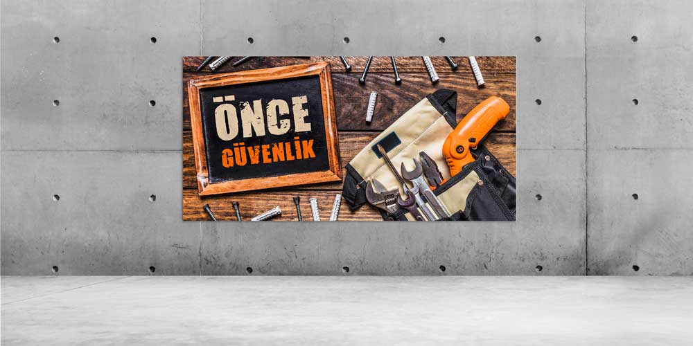 Önce Güvenlik Duvar Panosu - İş Güvenliği Dekoratif Baskı – 12715