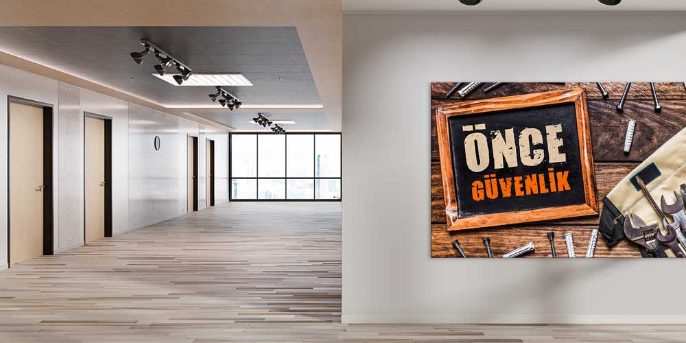 Önce Güvenlik Duvar Panosu - İş Güvenliği Dekoratif Baskı – 12715