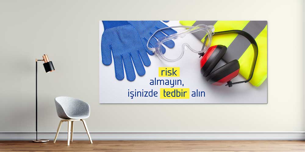 İş Güvenliği Risk Almama Uyarı Duvar Dekoru – 12700