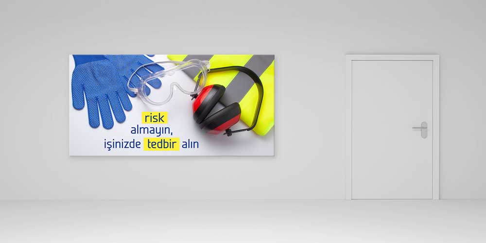 İş Güvenliği Risk Almama Uyarı Duvar Dekoru – 12700