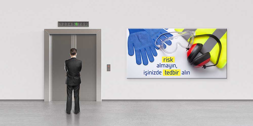 İş Güvenliği Risk Almama Uyarı Duvar Dekoru – 12700