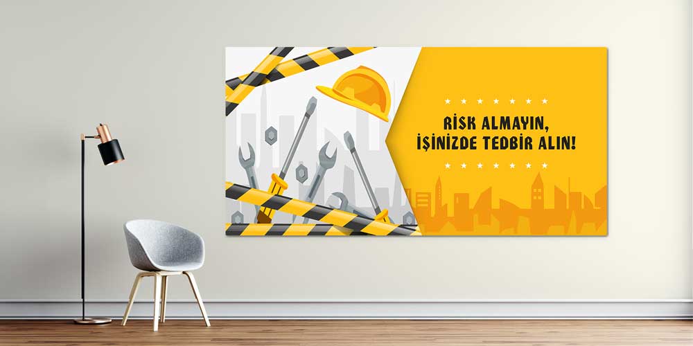 is-guvenlik-levhalari-12696-01 İş Güvenliği Uyarı Panosu Büyük Ebat Duvar Dekoru – 12696