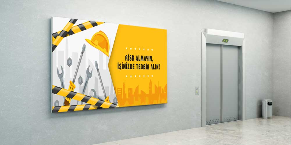 is-guvenlik-levhalari-12696-02 İş Güvenliği Uyarı Panosu Büyük Ebat Duvar Dekoru – 12696