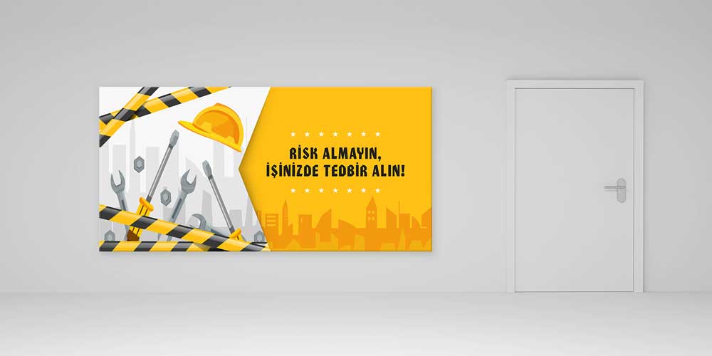 is-guvenlik-levhalari-12696-03 İş Güvenliği Uyarı Panosu Büyük Ebat Duvar Dekoru – 12696