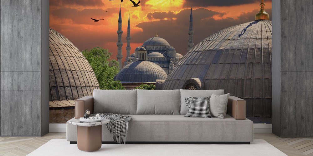 İstanbul Camileri Duvar Kağıdı - Büyük Ebatlı İslami Duvar Kaplaması 6173