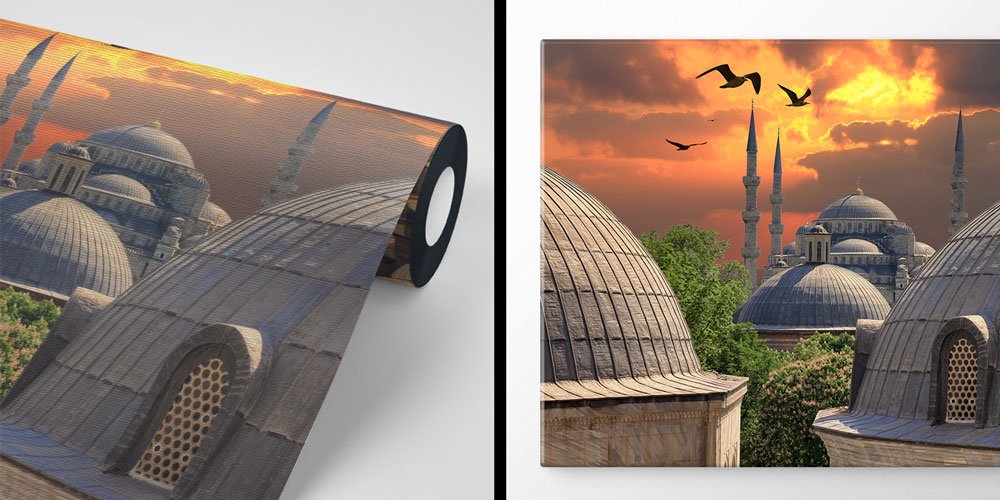 İstanbul Camileri Duvar Kağıdı - Büyük Ebatlı İslami Duvar Kaplaması 6173