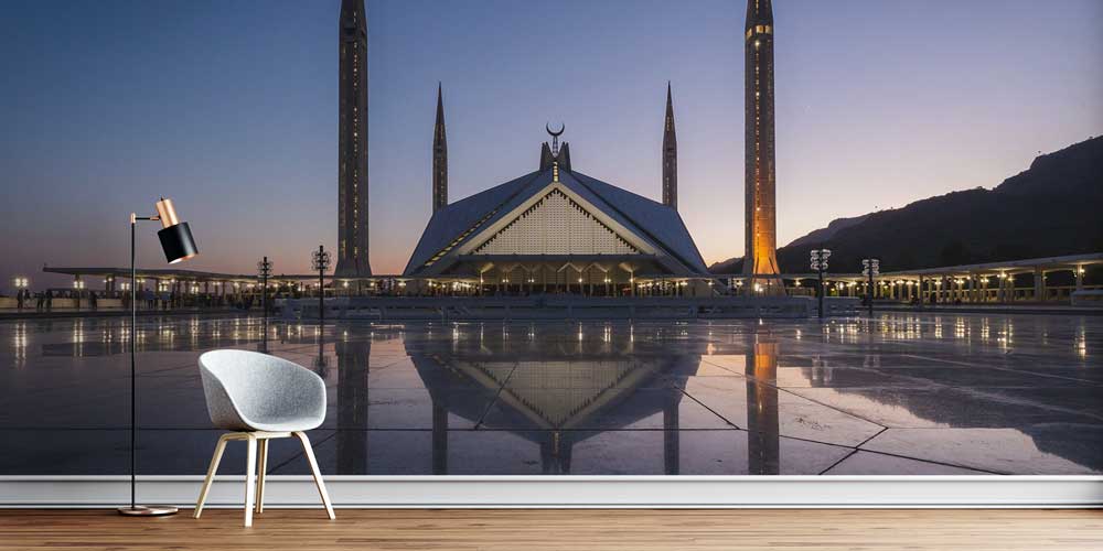 islam-cami-duvar-dekoru-10428-0 Faysal Camii Akşam Manzarası Duvar Kağıdı 10428