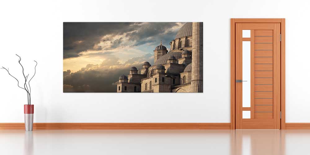 İstanbul Cami Kubbe ve Mimari Detaylı Büyük Ebatlı Duvar Dekoru – 11465