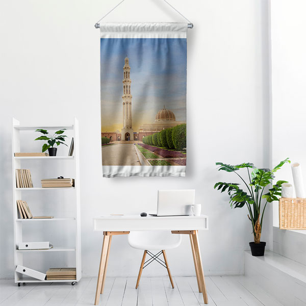 Sultan Kâbus Büyük Camii Gün Batımı Manzarası Duvar Flaması 10680