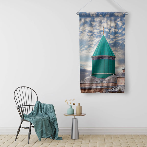 Mevlana Türbesi Konya Duvar Flaması Kumaş Baskı 10769