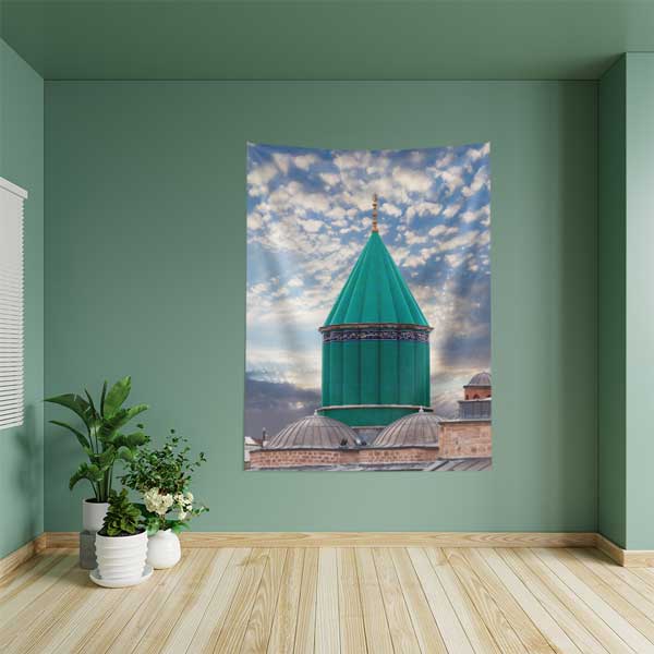 Mevlana Türbesi Konya Duvar Örtüsü Kumaş Baskı 10643
