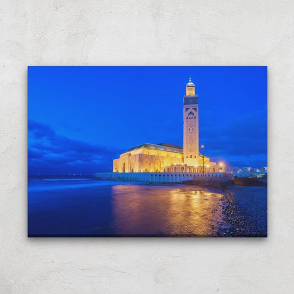 Hassan II Camii Alacakaranlık Deniz Manzarası Duvar Tablosu – 10778