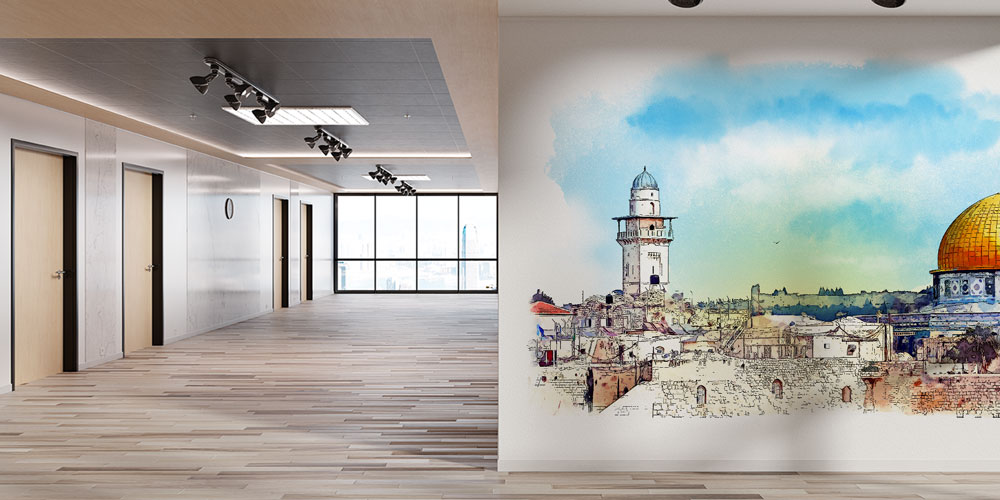 Kudüs Kubbet-üs-Sahra Suluboya Duvar Kağıdı 10431