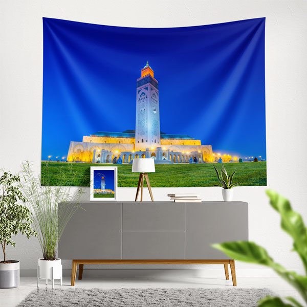 II. Hasan Camii Akşam Manzarası Duvar Örtüsü 10560